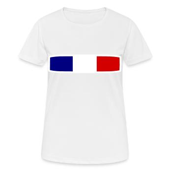 FRANKREICH - Frauen T-Shirt atmungsaktiv - Weiß - Vorne - AI Model Female 172 dark (172cm)