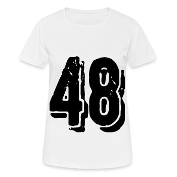 48 number jersey - Women's Breathable T-Shirt - white - Front - AI Model Female 172 dark (172cm)