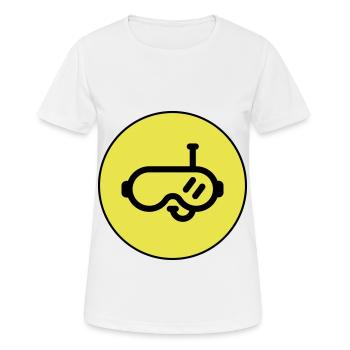Taucherbrille Kreis - Frauen T-Shirt atmungsaktiv - Weiß - Vorne - AI Model Female 172 dark (172cm)
