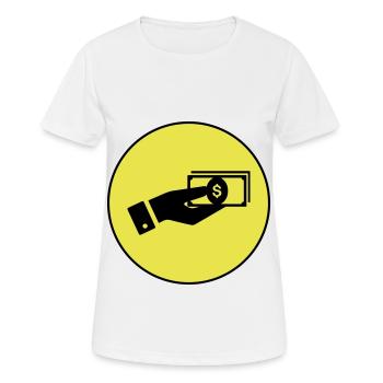 Geld Icon - Frauen T-Shirt atmungsaktiv - Weiß - Vorne - AI Model Female 172 dark (172cm)