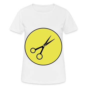 Cercle de barbier aux ciseaux - T-shirt respirant Femme - blanc - Devant - AI Model Female 172 dark (172cm)