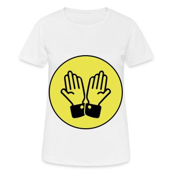 Hände Beten Kreis - Frauen T-Shirt atmungsaktiv - Weiß - Vorne - AI Model Female 172 dark (172cm)