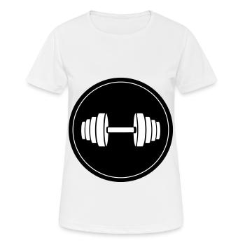 Hantel gewichte Kreis - Frauen T-Shirt atmungsaktiv - Weiß - Vorne - AI Model Female 172 dark (172cm)
