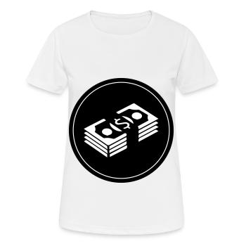 Money Money Circle - Women's Breathable T-Shirt - white - Front - AI Model Female 172 dark (172cm)