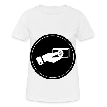Geld Icon - Frauen T-Shirt atmungsaktiv - Weiß - Vorne - AI Model Female 172 dark (172cm)