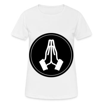 Beten Hände Kreis - Frauen T-Shirt atmungsaktiv - Weiß - Vorne - AI Model Female 172 dark (172cm)