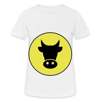 Tête de vache - T-shirt respirant Femme - blanc - Devant - AI Model Female 172 dark (172cm)