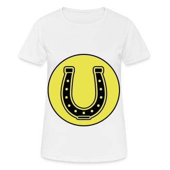 Hufeisen Symbol - Frauen T-Shirt atmungsaktiv - Weiß - Vorne - AI Model Female 172 dark (172cm)