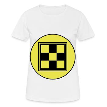 Schachbrett symbol - Frauen T-Shirt atmungsaktiv - Weiß - Vorne - AI Model Female 172 dark (172cm)