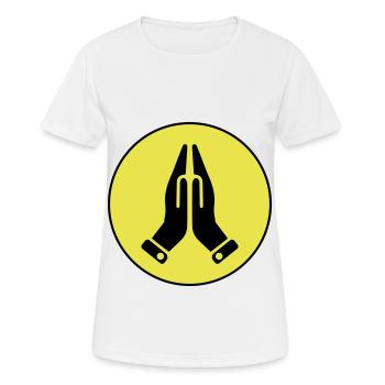 Symbole des mains - T-shirt respirant Femme - blanc - Devant - AI Model Female 172 dark (172cm)