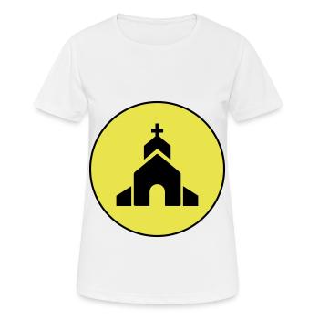 Foi de l’Église - T-shirt respirant Femme - blanc - Devant - AI Model Female 172 dark (172cm)