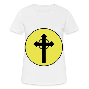Symbole de croix - T-shirt respirant Femme - blanc - Devant - AI Model Female 172 dark (172cm)