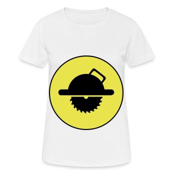 Hand Circular Saw Symbol Silhouette - Women's Breathable T-Shirt - white - Front - AI Model Female 172 dark (172cm)