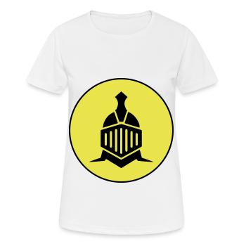 Ritter Helm - Frauen T-Shirt atmungsaktiv - Weiß - Vorne - AI Model Female 172 dark (172cm)
