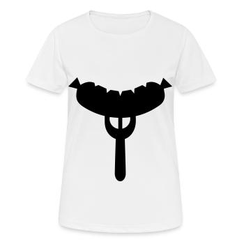 Sausage fork - Women's Breathable T-Shirt - white - Front - AI Model Female 172 dark (172cm)
