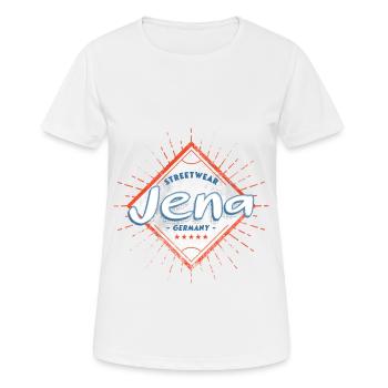 Jena Allemagne City Skyline Accueil Amour - T-shirt respirant Femme - blanc - Devant - AI Model Female 172 dark (172cm)