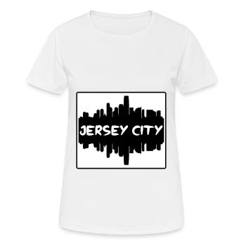Jersey City New Jersey Usa Skyline Silhouette - T-shirt respirant Femme - blanc - Devant - AI Model Female 172 dark (172cm)