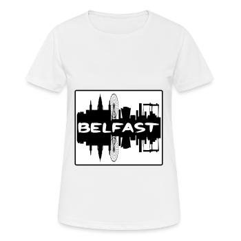 Belfast Irlande du Nord Skyline Silhouette Travel - T-shirt respirant Femme - blanc - Devant - AI Model Female 172 dark (172cm)