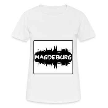 Magdebourg Allemagne Skyline Silhouette Voyage Souven - T-shirt respirant Femme - blanc - Devant - AI Model Female 172 dark (172cm)