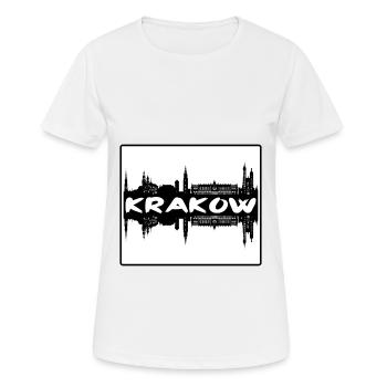 Krakau Polen Skyline Silhouette Reisesouvenir - Frauen T-Shirt atmungsaktiv - Weiß - Vorne - AI Model Female 172 dark (172cm)
