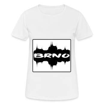 Brünn Tschechien Skyline Silhouette Reise Souvenir - Frauen T-Shirt atmungsaktiv - Weiß - Vorne - AI Model Female 172 dark (172cm)