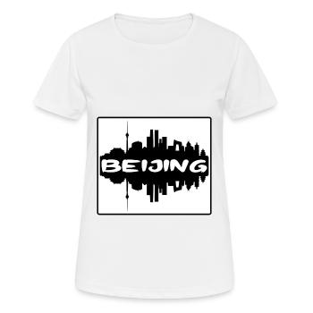 Peking China Skyline Silhouette Reise Souvenir - Frauen T-Shirt atmungsaktiv - Weiß - Vorne - AI Model Female 172 dark (172cm)