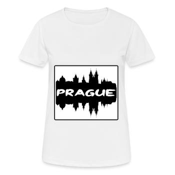 Prag Tschechien Skyline Silhouette Reise Souvenir - Frauen T-Shirt atmungsaktiv - Weiß - Vorne - AI Model Female 172 dark (172cm)
