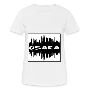 Osaka Japon Skyline Silhouette Souvenir de voyage - T-shirt respirant Femme - blanc - Devant - AI Model Female 172 dark (172cm)