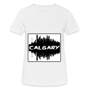 Calgary Kanada Skyline Silhouette Reise Souvenir - Frauen T-Shirt atmungsaktiv - Weiß - Vorne - AI Model Female 172 dark (172cm)