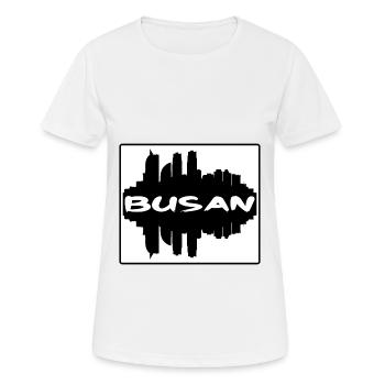 Busan Südkorea Skyline Silhouette Travel Souven - Frauen T-Shirt atmungsaktiv - Weiß - Vorne - AI Model Female 172 dark (172cm)