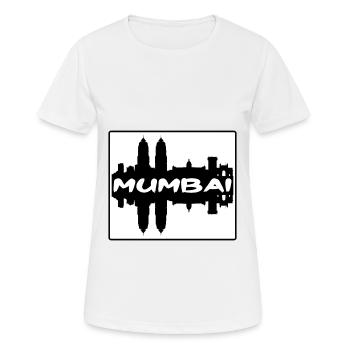 Mumbai Indien Skyline Silhouette Reise Souvenir - Frauen T-Shirt atmungsaktiv - Weiß - Vorne - AI Model Female 172 dark (172cm)