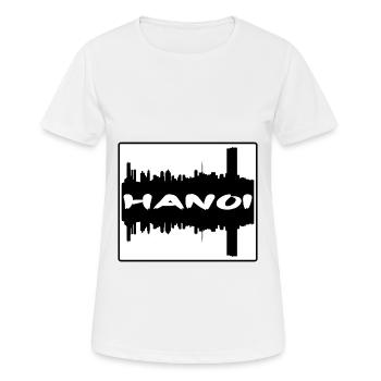 Hanoi Vietnam Skyline Silhouette Souvenir de voyage - T-shirt respirant Femme - blanc - Devant - AI Model Female 172 dark (172cm)