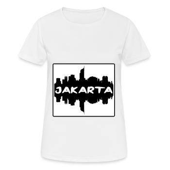 Jakarta Indonesien Skyline Silhouette Travel Souven - Frauen T-Shirt atmungsaktiv - Weiß - Vorne - AI Model Female 172 dark (172cm)