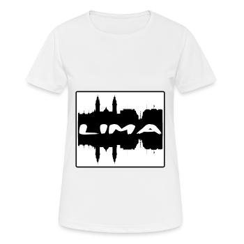 Lima Peru Skyline Silhouette Travel Souvenir - Women's Breathable T-Shirt - white - Front - AI Model Female 172 dark (172cm)