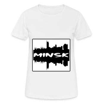 Minsk Weißrussland Skyline Silhouette Reise Souvenir - Frauen T-Shirt atmungsaktiv - Weiß - Vorne - AI Model Female 172 dark (172cm)