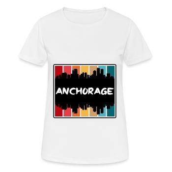 Anchorage Alaska États-Unis Skyline Silhouette Voyage Sou - T-shirt respirant Femme - blanc - Devant - AI Model Female 172 dark (172cm)