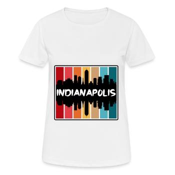 Indianapolis Indiana États-Unis Skyline Silhouette Voyage - T-shirt respirant Femme - blanc - Devant - AI Model Female 172 dark (172cm)