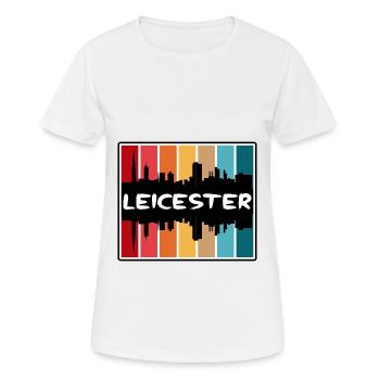 Leicester England Skyline Silhouette Travel Souven - Women's Breathable T-Shirt - white - Front - AI Model Female 172 dark (172cm)