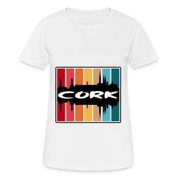Cork Ireland Skyline Silhouette Travel Souvenir - Women's Breathable T-Shirt - white - Front - AI Model Female 172 dark (172cm)