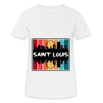 Saint Louis Missouri USA Skyline Silhouette Reisen - Frauen T-Shirt atmungsaktiv - Weiß - Vorne - AI Model Female 172 dark (172cm)