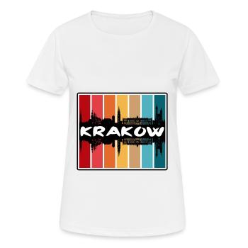 Krakau Polen Skyline Silhouette Reise Souvenir - Frauen T-Shirt atmungsaktiv - Weiß - Vorne - AI Model Female 172 dark (172cm)