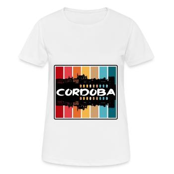 Cordoba Espagne Skyline Silhouette Souvenir de voyage - T-shirt respirant Femme - blanc - Devant - AI Model Female 172 dark (172cm)