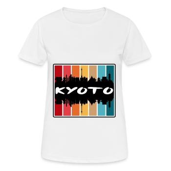 Kyoto Japon Skyline Silhouette Voyage Souvenir - T-shirt respirant Femme - blanc - Devant - AI Model Female 172 dark (172cm)