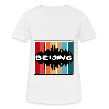 Peking China Skyline Silhouette Reise Souvenir - Frauen T-Shirt atmungsaktiv - Weiß - Vorne - AI Model Female 172 dark (172cm)