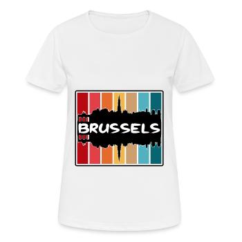 Brüssel Belgien Skyline Silhouette Travel Souveni - Frauen T-Shirt atmungsaktiv - Weiß - Vorne - AI Model Female 172 dark (172cm)