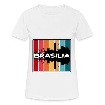 Brasilia Brésil Skyline Silhouette Souvenir de voyage - T-shirt respirant Femme - blanc - Devant - AI Model Female 172 dark (172cm)