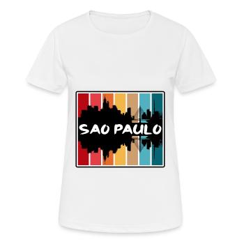 Sao Paulo Brazil Skyline Silhouette Travel Souveni - Women's Breathable T-Shirt - white - Front - AI Model Female 172 dark (172cm)