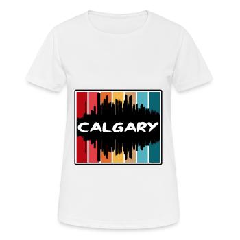 Calgary Kanada Skyline Silhouette Reise Souvenir - Frauen T-Shirt atmungsaktiv - Weiß - Vorne - AI Model Female 172 dark (172cm)