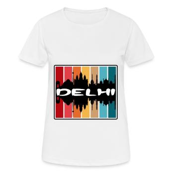 Delhi Inde Skyline Silhouette Souvenir de voyage - T-shirt respirant Femme - blanc - Devant - AI Model Female 172 dark (172cm)