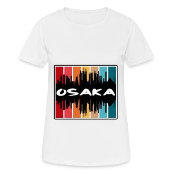 Osaka Japon Skyline Silhouette Souvenir de voyage - T-shirt respirant Femme - blanc - Devant - AI Model Female 172 dark (172cm)